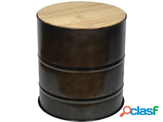 Mesa de Apoyo DS MUEBLES 770041 Tambor (Negro - Madera y