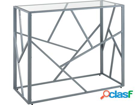 Mesa de Entrada Orland (Plateado - Cristal -40x100x85 cm)