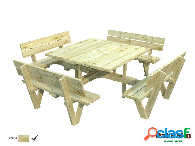 Mesa de exterior de madera Palmako Arthur 274x274cm