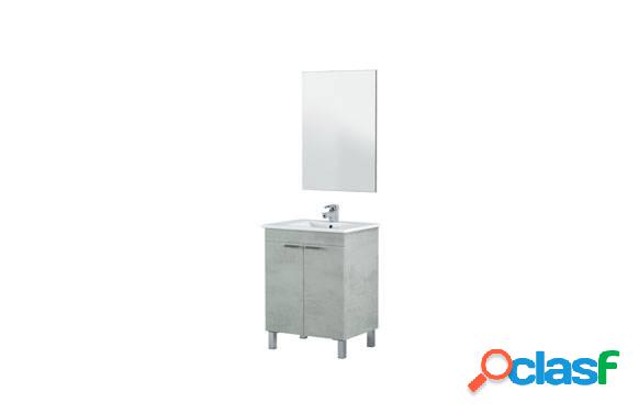 Mueble de baño 60Cm y Espejo Lc1-60 Cemento 60 x 80 x45Cm