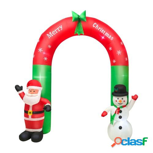 Navidad 8FT inflable Papá Noel y muñeco de nieve Arco