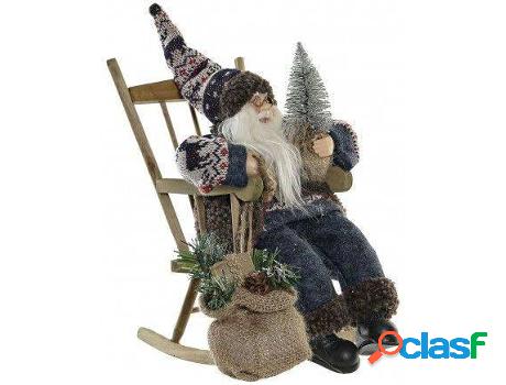 Navidad HOGAR Y MÁS Papa Noel Decorativa Con Silla Azul