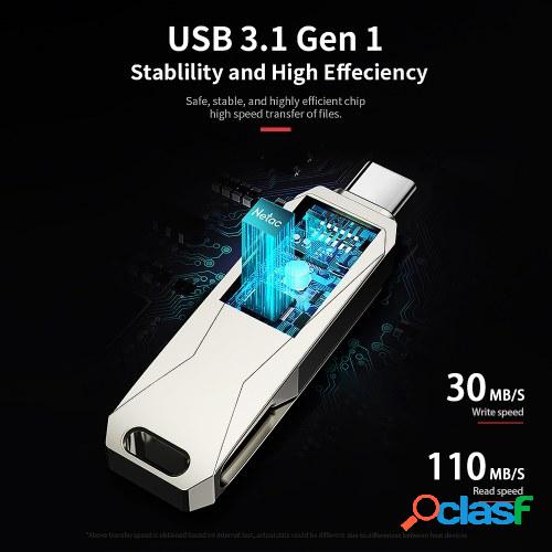 Netac U782C 128GB Tipo-C + USB Doble interfaz Unidad flash