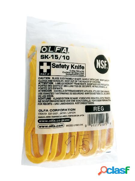 OLFA SK-15/10 - Pack de 10 cutters de seguridad desechables