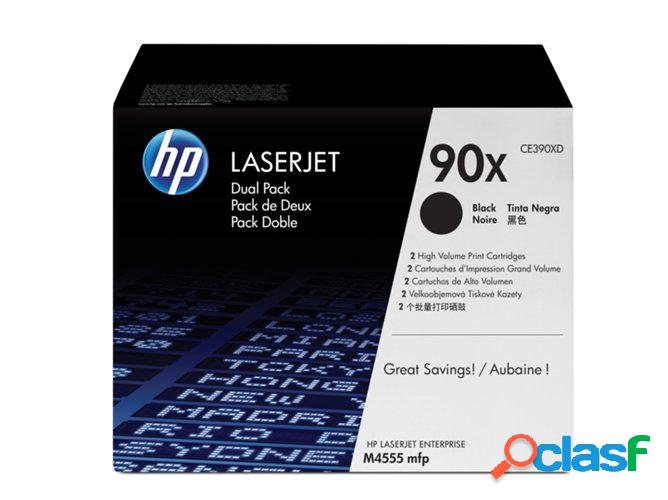 Pack 2 cartuchos de tóner original LaserJet HP 90X negro