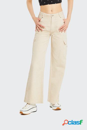 Pantalon polinesia cargo wide mujer