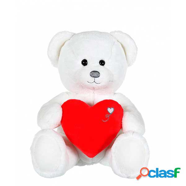 Peluche Oso Blanco con Coraz?n 22cm