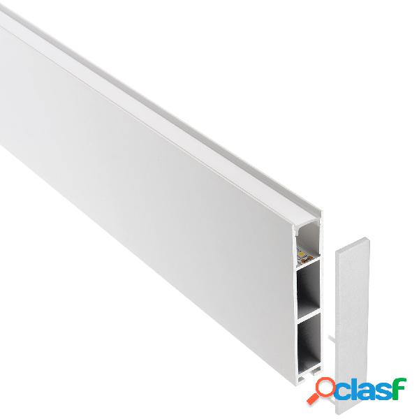 Perfil aluminio phanter s1 para tiras led 1 metro blanco