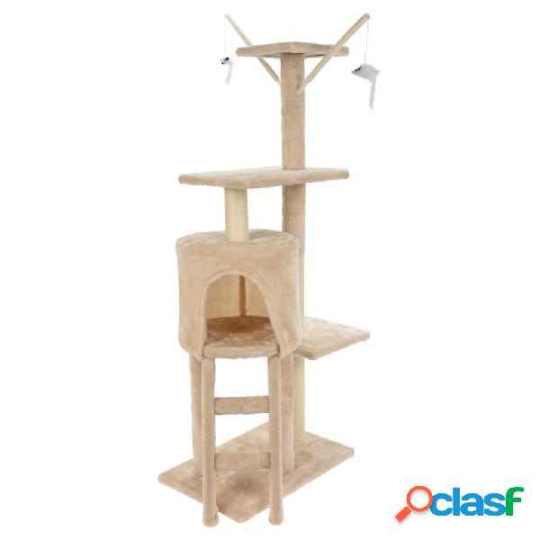 Pets Collection Torre rascador para gatos 45x30x110 cm beige