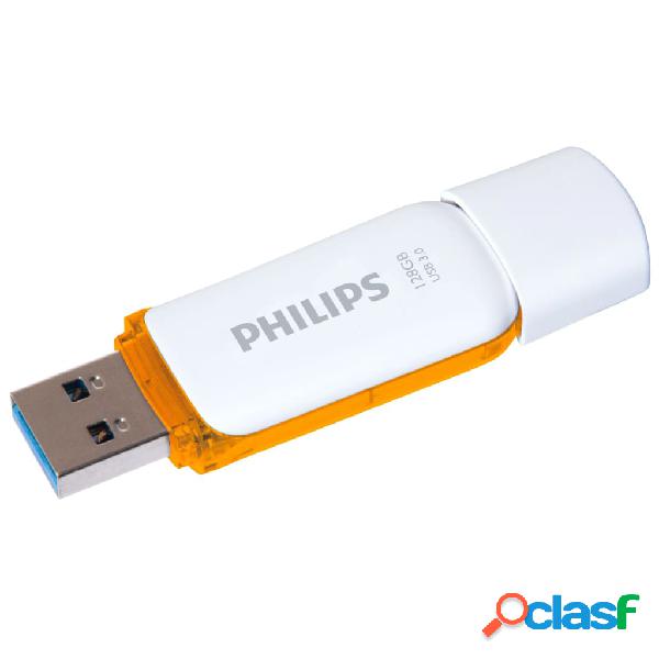 Philips Memoria USB 3.0 Snow 128 GB blanco y naranja