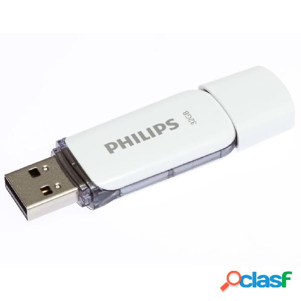 Philips Memorias USB 2.0 Snow 2 unidades 32 GB blanco y gris
