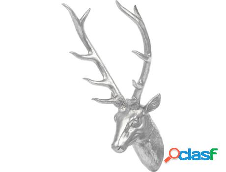 Pieza Decorativa BELIANI Figura Deer Head (Plateado -