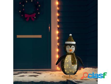 Pingüino de Navidad VIDAXL Con luces LED (90cm - Tela)