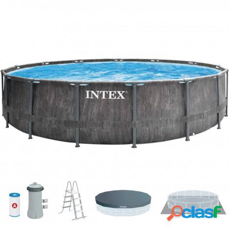 Piscina desmontable tubular Intex Prism Frame Greywood