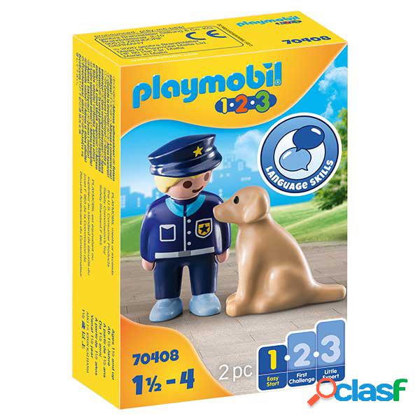Playmobil 70408 1.2.3 Polic?a con Perro