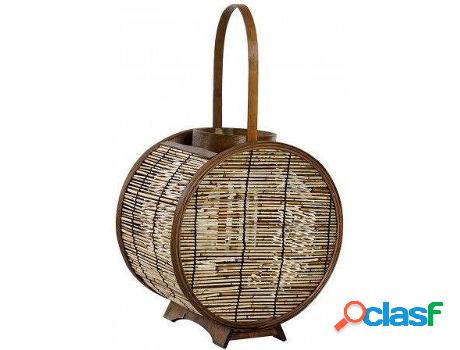 Portavela HOGAR Y MÁS Farol Decorativo De Bambú Y Natural
