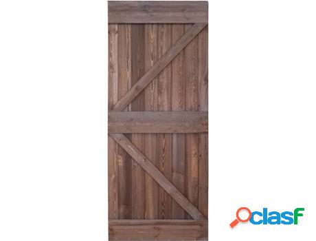 Puerta Corredora VIDAXL (Marrón - Madera - 80x210 cm)