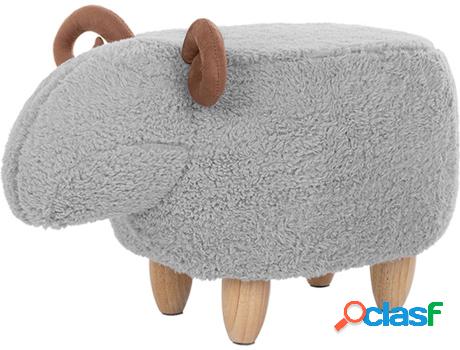 Puf Lamb (Gris - Poliéster -34x61x36 cm)