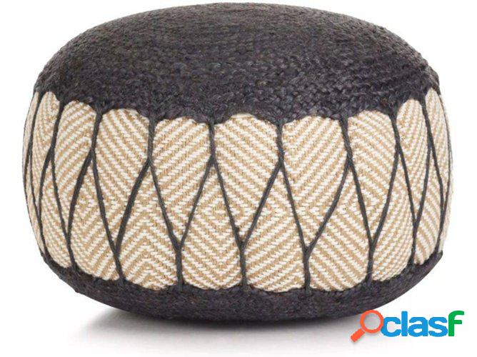 Pufe VIDAXL tricotado/trenzado algodón yute 50x30 cm azul