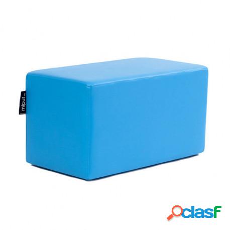 Puff Rectangular Cube 75x40 - Polipiel Azul Turquesa