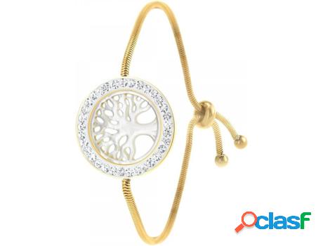 Pulsera SC_CRYSTAL (Acero - Dorado - 23x23mm)