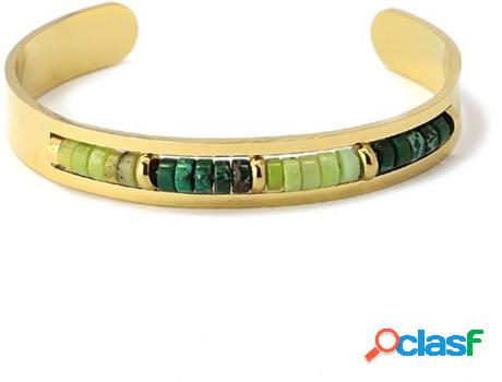 Pulsera Stone (Acero Inoxidable - Dorado y Verde -