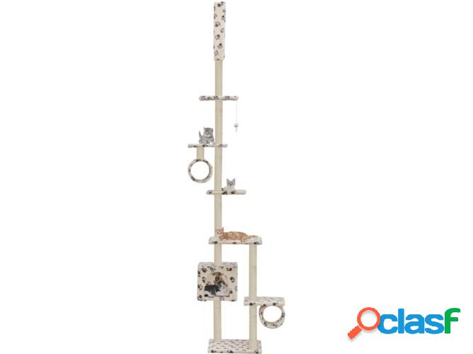 Rascador de Techo Árbol VIDAXL Postes Sisal Beige (260cm)