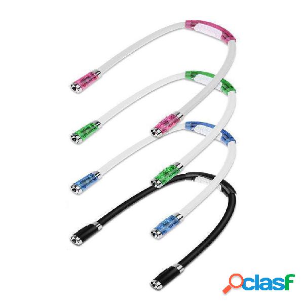 Recargable LED Luz de libro Cuello Lectura Lámpara Manos