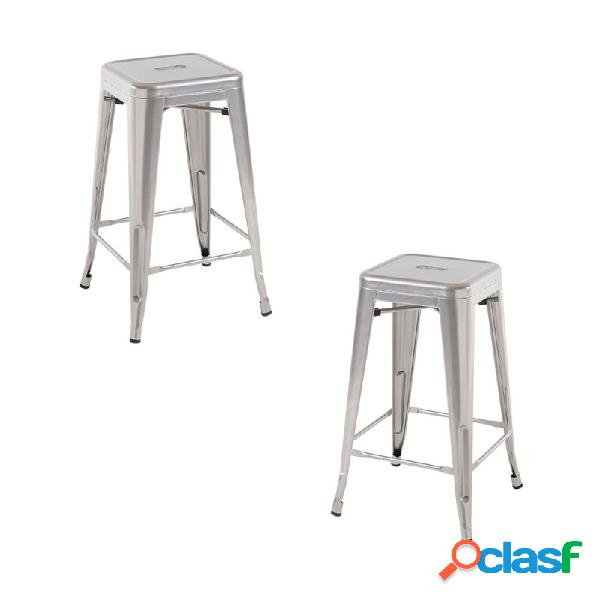 RegalosMiguel - Pack 2 Taburetes Torix Bajos - Gris