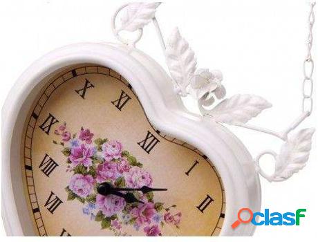 Reloj HOGAR Y MÁS Pared Diseño Tradicional Blanco Mariposa