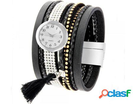 Reloj SC_CRYSTAL Amy (bañado a rodio - Negro)