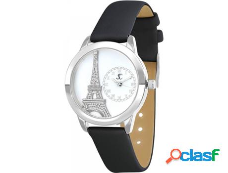 Reloj SC_CRYSTAL Torre Eiffel (bañado a rodio - Negro)