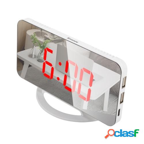Reloj de espejo LED Mini reloj despertador digital Reloj de