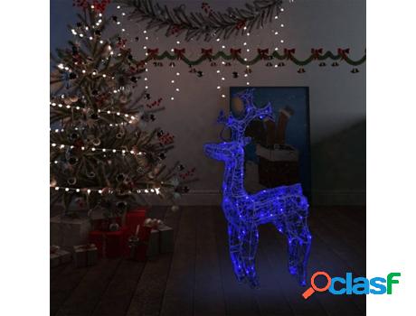 Reno de Navidad VIDAXL 90 luces LED (Acrílico - Azul -
