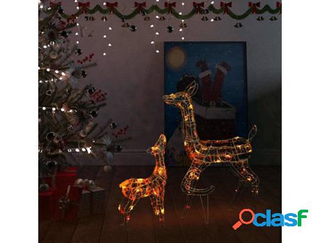 Renos de Navidad VIDAXL 160 luces LED (PVC - Azul -