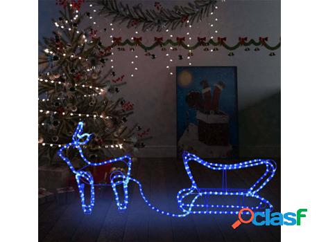 Renos de Navidad VIDAXL 252 luces LED (Acrílico - Azul -