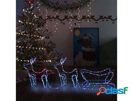 Renos de Navidad VIDAXL 576 luces LED (Acero - Multicolor -