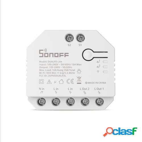 SONOFF DUALR3 Lite Dual Relay Wi-Fi Módulo de interruptor