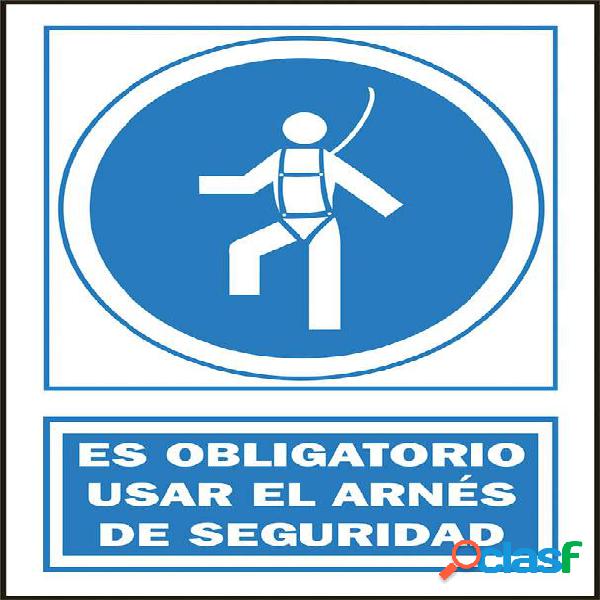 Señal de uso obligatório de arnés de seguridad (catalan)