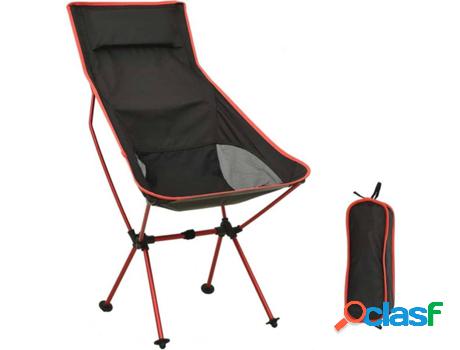 Silla VIDAXL de camping plegable (Negro - 45x90x100 cm)