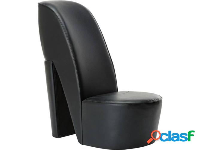 Silla VIDAXL estilo zapato salto alto cuero artificial negro