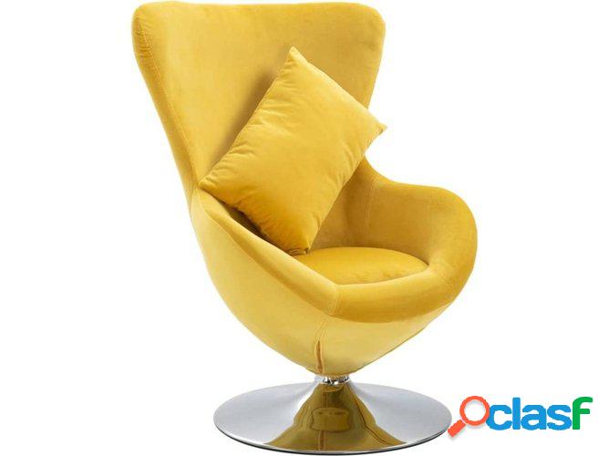 Silla VIDAXL giratória en forma de huevo c/ almohadón