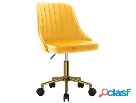 Silla de Oficina VIDAXL Giratoria Amarillo (Terciopelo - 51