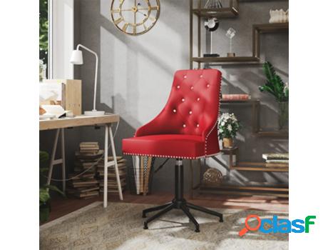 Silla de Oficina VIDAXL Giratoria Rojo (Terciopelo - 52 x 57