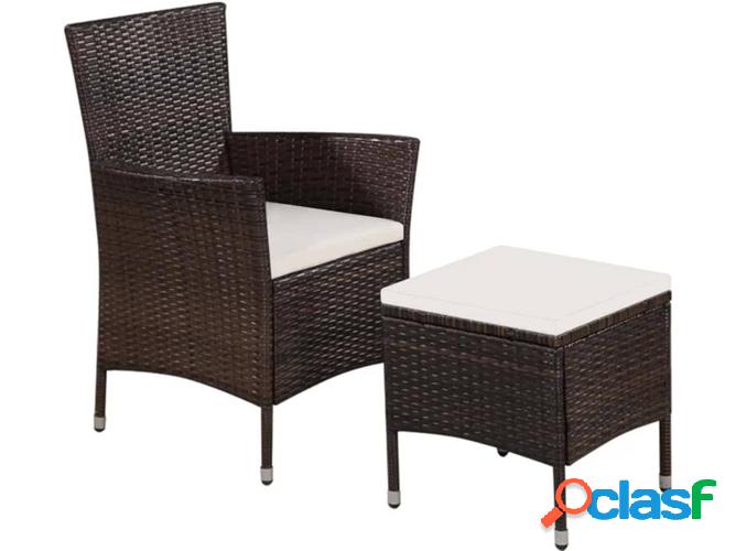 Silla y banco de exterior VIDAXL Almohadones mimbre PE
