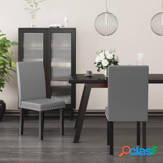 Sillas de comedor 2 unidades gris PVC