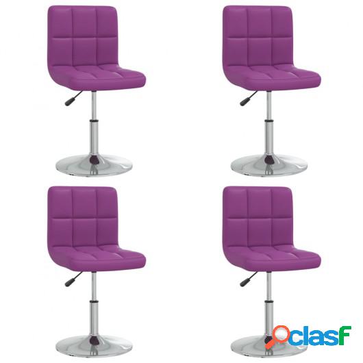 Sillas de comedor 4 unidades cuero sintético morado