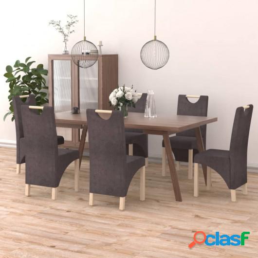 Sillas de comedor 6 unidades tela gris taupe