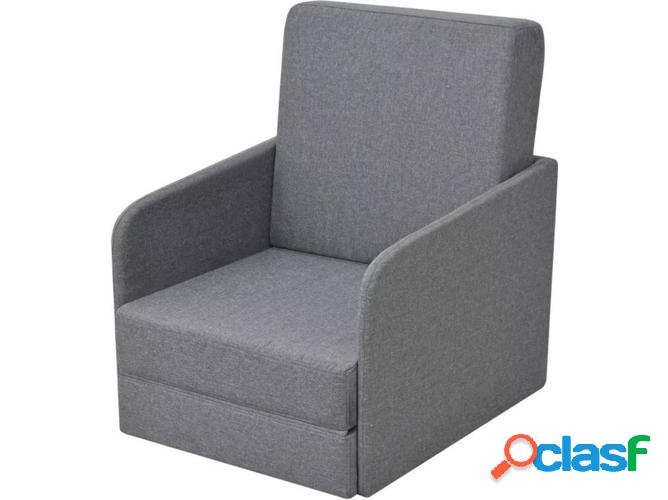 Sillón VIDAXL convertível Tejido gris claro