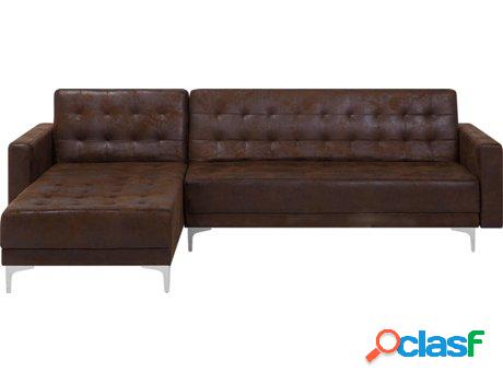 Sofá Cama Aberdeen (Marrón - Poliéster -168x267x83 cm)